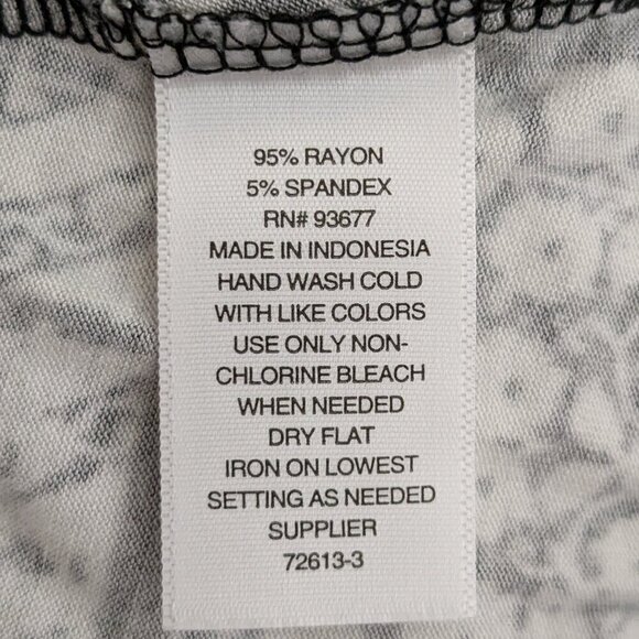 Black & White Print, Stretch Knit Pull-On Straight Maxi Skirt; Size 14W - Picture 5 of 6